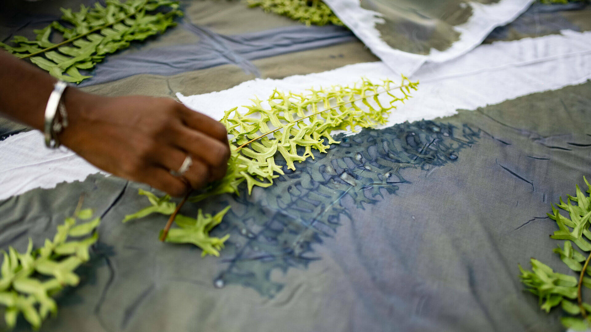 Processus d'impression botanique sur tissu