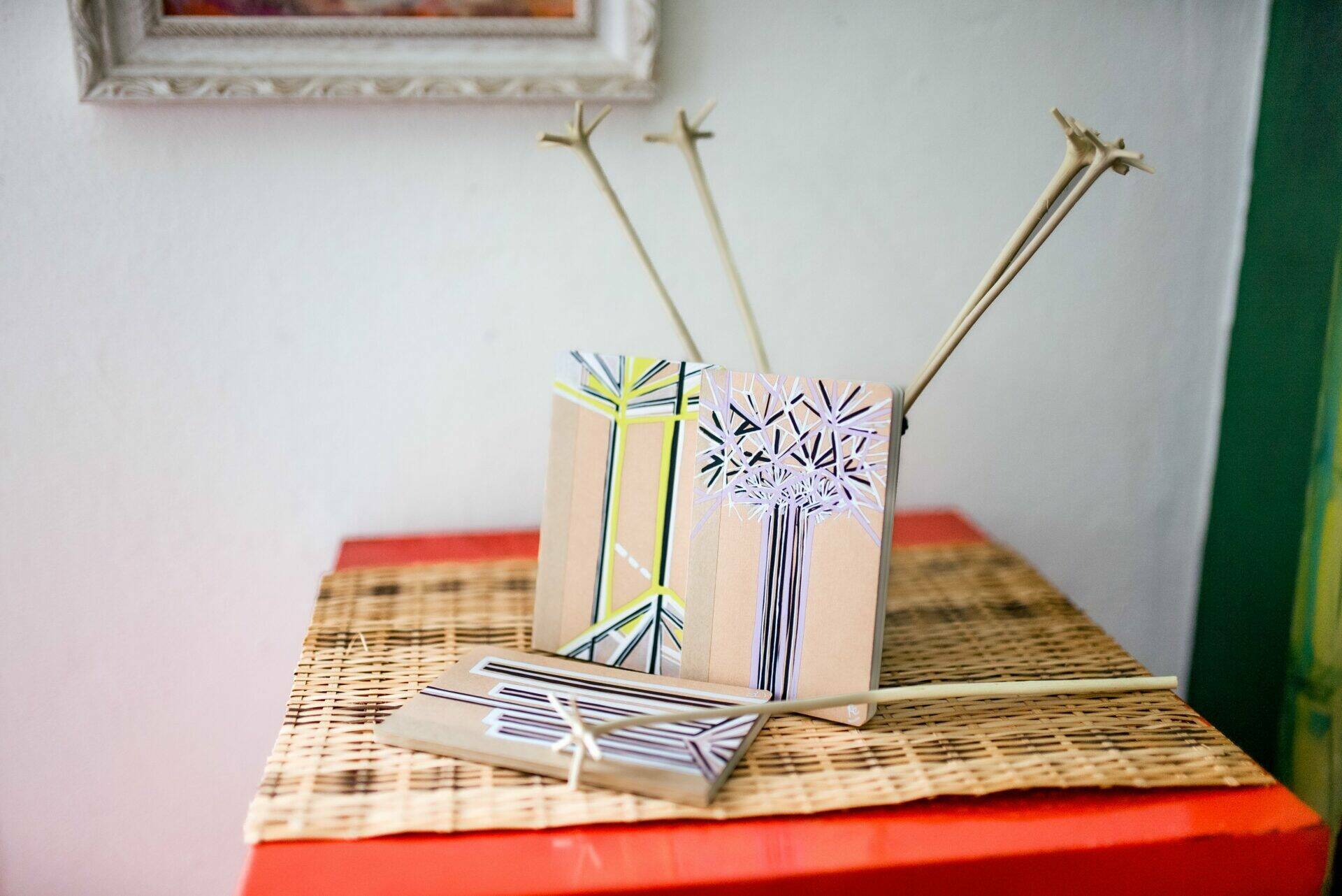 Ensemble de Carnets peints par Roseline sur le thème du Bois Lélé